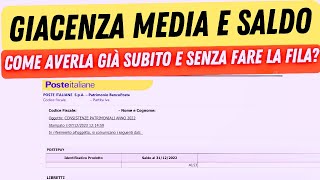 GIACENZA MEDIA POSTE 2024  come ottenerla subito senza file [upl. by Yllil]