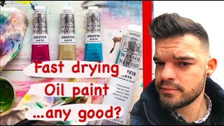 Art supplies review Winsor amp Newton Alkyd Griffin fast drying oil paint first impression and review [upl. by Aldercy]