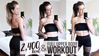 WHAT I EAT IN A DAY  WORKOUT FOR LEAN TONED ARMS [upl. by Aitnic]