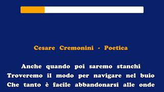 Cesare Cremonini  Poetica Karaoke  320Kbs [upl. by Ardena]