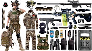 Unpacking special forces weapon toys APC9 submachine gun HK416 assault rifle AWM sniper rifle [upl. by Iur]