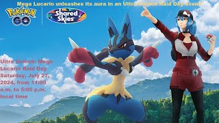 Mega Lucario unleashes its aura in an Ultra Unlock Raid Day event MegaLucario Lucario ForcePalm [upl. by Acirahs861]