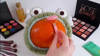 ASMR Makeup Skincare💄on PUMPKIN🤯 [upl. by Bethany643]