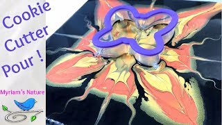 94 Acrylic Pouring Through a Butterfly Cookie Cutter [upl. by Ardath]