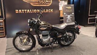 Royal Enfield BULLET 350  VINTAGE Design  BATTALION BLACK royalenfield bullet350 Black viral [upl. by Eignat]