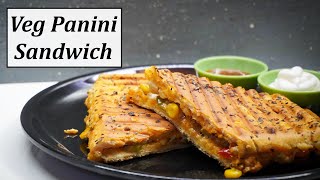 Veg Panini Sandwich Recipe  Quick Easy SnackBest Vegetarian Italian SandwichGrilled Veggie Panini [upl. by Jeffie]