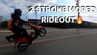 2 STROKE MOPED WHEELIES RIDEOUT [upl. by Richmond]