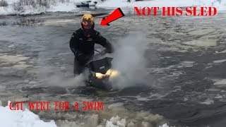 SNOWMOBILE WATER SKIPPING FAIL 2018  WHY YOU DONT LEND YOUR SLED [upl. by Neenahs196]