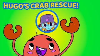 CRAB RESCUE 🦀🚨🎶  Hugo Monkey 🐵💙  Preschool Play Along 🤩  Nursery Rhymes [upl. by Eigram]