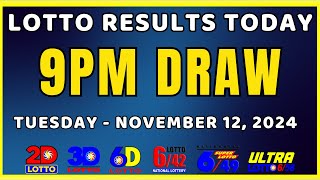 Lotto Result Today 9pm Draw November 12 2024 Tuesday Ez2 Swertres Pcso live lotto [upl. by Temple131]