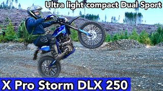 X Pro Storm DLX 250 ultra light Dual sport motorcycle perfect for smaller riders pitbike [upl. by Lias]