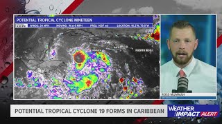 Hurricane Sara Potential Tropical Cyclone Nineteen forms over the Caribbean [upl. by Asil443]