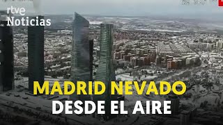 Lo que no has visto la histórica NEVADA en MADRID desde el AIRE [upl. by Ocko716]