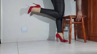 ASMR My red shoes high heels relaxing video [upl. by Dranyar]