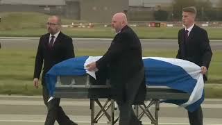 Alex Salmonds body lands in Scotland after repatriation [upl. by Ardnalac]