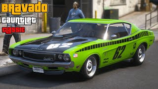 Bravado Gauntlet Classic Dodge Challenger  GTA V Lore Friendly Car Mods  PC [upl. by Burg]