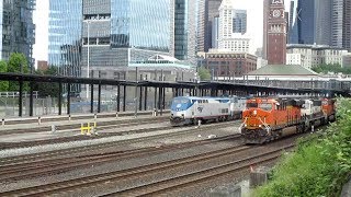 Trains at Seattle King Street  16th May 2018 [upl. by Nylessoj]