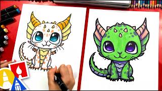 How To Draw A Mythical Kitten Dragon [upl. by Syxela]