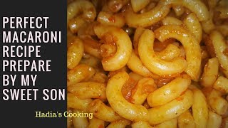 Simple Macaroni Recipe  Macaroni Recipe Without Chicken  Masala Macaroni  Hadias Cooking [upl. by Ytsim]