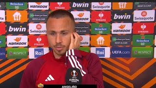 Angelino postmatch interview LeverkusenRoma 22 [upl. by Rusert]