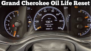 How To Reset Oil Life On 2014  2021 Jeep Grand Cherokee To 100  Clear Oil Change Indicator Light [upl. by Lahcym484]