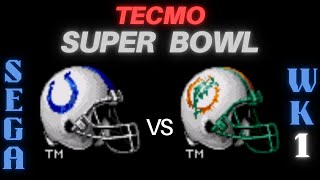 Season Opening Game Against Dolphins In Challenging Year  Indianapolis Colts  Tecmo Super Bowl [upl. by Giefer]