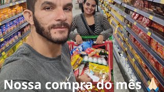 COMPRA DO MÊS🛒 MOSTRAMOS VALORES FOMOS TOMAR AÇAÍ 🤰😋 compradomes vlog compradecasal [upl. by Elijah]