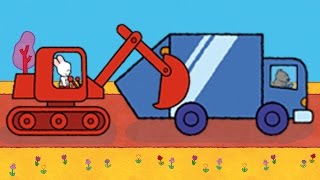 Didou dessinemoi une Pelleteuse un Camion Poubelle et Hydroglisseur  Dessin animé pour enfants [upl. by Mose]