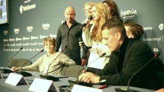 Emmelie de Forest  Only Teardrops acapella at press conference Denmark  Eurovision 2013 [upl. by Bierman107]