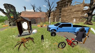 Searching Scary Abandoned Castle for Clues  Farming Simulator 22 [upl. by Norvil]