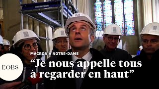 NotreDame de Paris  Macron profite de sa visite pour balayer la polémique sur Hanouka à l’Elysée [upl. by Ellierim]