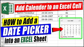 How to Add Calendar to an Excel cell [upl. by Nivart]