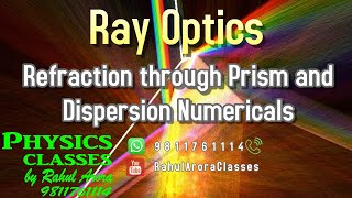 21 Prism and Dispersion Numericals [upl. by Guthry]