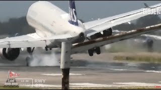 High Winds 🌬️✈️ at London Heathrow Airport Part 2 [upl. by Christabella26]