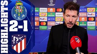 Diego Simeone Post Match Interview English subtitles I Porto 21 Atlético Madrid [upl. by Amandi791]