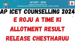 AP ICET COUNSELLING 2024ALLOMENT ORDER RELEASED TIME [upl. by Helbonnah]