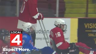 Vladimir Konstantinov takes the ice in sled hockey game in Fraser [upl. by Ardrey]