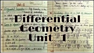 Differential Geometry unit 1 sem 3 MSCMA full notes hnbgu university [upl. by Enialb]