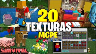 TOP 20 TEXTURAS PARA MINECRAFT PE 120 Bedrock [upl. by Ande]