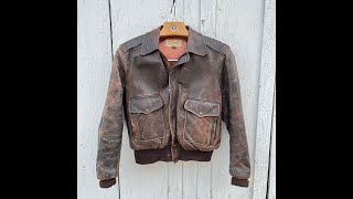 Vintage Sears Hercules Horsehide A2 Leather Aviator Jacket [upl. by Odnuges]