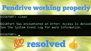 Diskpart has encountered error  Access denied  pendrive format using CMD  Desktoptech [upl. by Vashti]