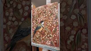 Eastern Spinebill with acacia myrtifolia and the treehopper and ladybug art painting artist bird [upl. by Aip]