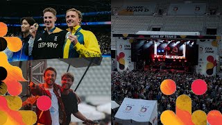 Erstes Gold Clueso feiert Lukas Märtens auf Team D Fan Zone [upl. by Matthia]