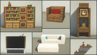 Minecraft All Living Room Decorations Fast Turorial [upl. by Parrish686]