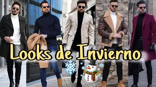 HOMBRE A LA MODA LOOKS MEJORES LOOKS Y COMBINACIONES DE INVIERNO PARA HOMBRES ELEGANTE Y CON ESTILO [upl. by Malinde]