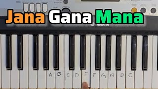 Jana Gana Mana  Indian National Anthem  Piano Tutorial  Keyboard Notes  जन गण मन  राष्ट्रगान [upl. by Anilas]