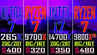 INTEL i7 14700K vs RYZEN 7 9700X vs ULTRA 7 265K vs RYZEN 7 9800X3D  Ultimate CPU Showdown [upl. by Ardnaxila]