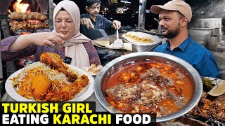 Turkish Girl Trying Pakistani Food  24 Items in 24 Hours ft TurkanAtay  Javed Nihari amp More [upl. by Aicercul]