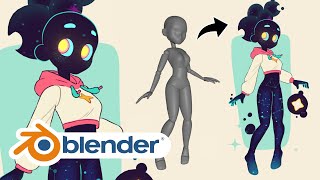 Bringing a Galaxy Girl to Life in Blender  Flare Full Process Explained [upl. by Assillim78]