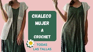 CÓMO TEJER CHALECO A CROCHET MUY FÁCIL  PASO A PASO  GANCHILLO FÁCIL  PRINCIPIANTES [upl. by Anitac]